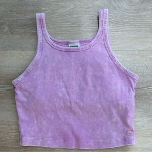 PINK Victoria's Secret Mineral Wash Ribbed Light Purple Cropped Tank Top Size S